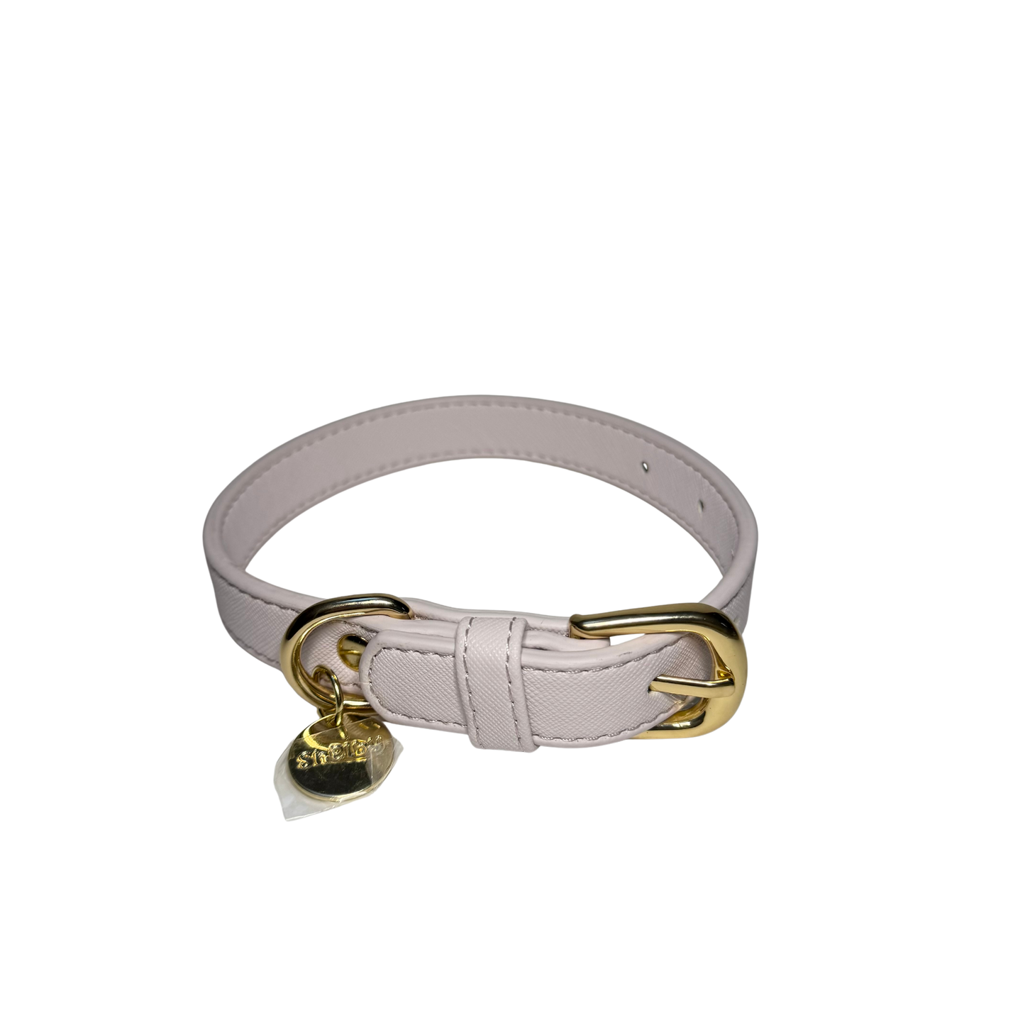 Collier pour chiens en cuir vegan avec médaille Or