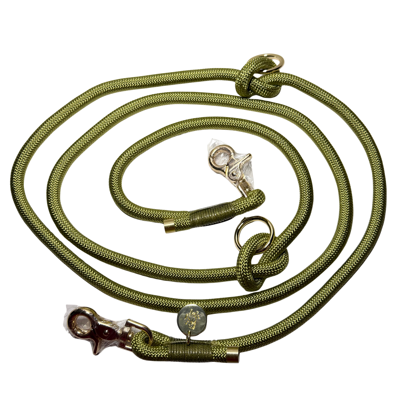 laisse pour chien multi positions olive solide