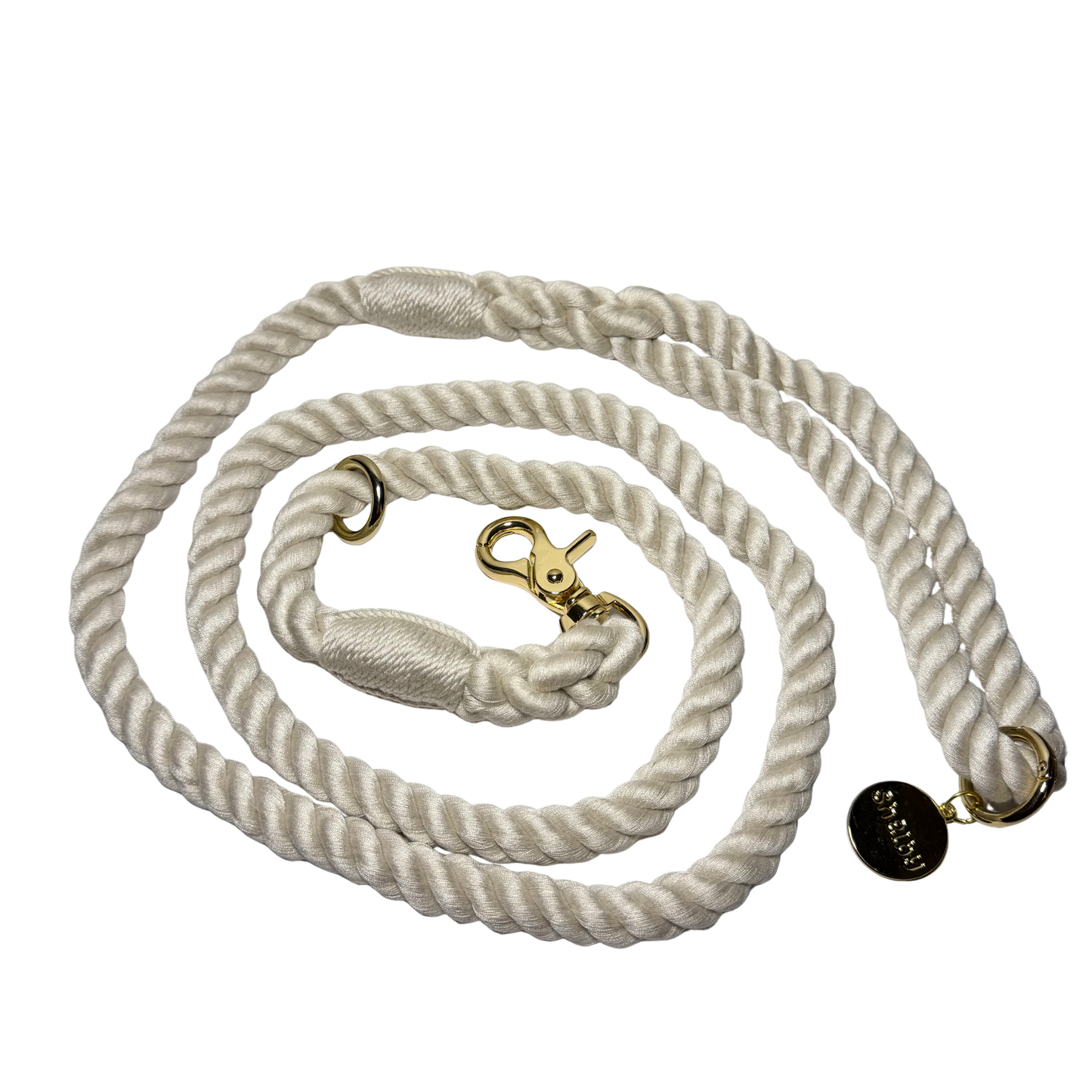 Laisse pour chiens ballade en corde beige naturelle et solide