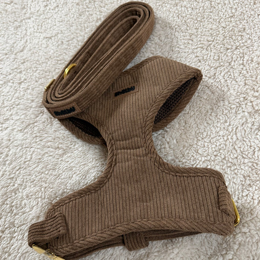 Harnais Velours Chocolat - Ajustable et Doux