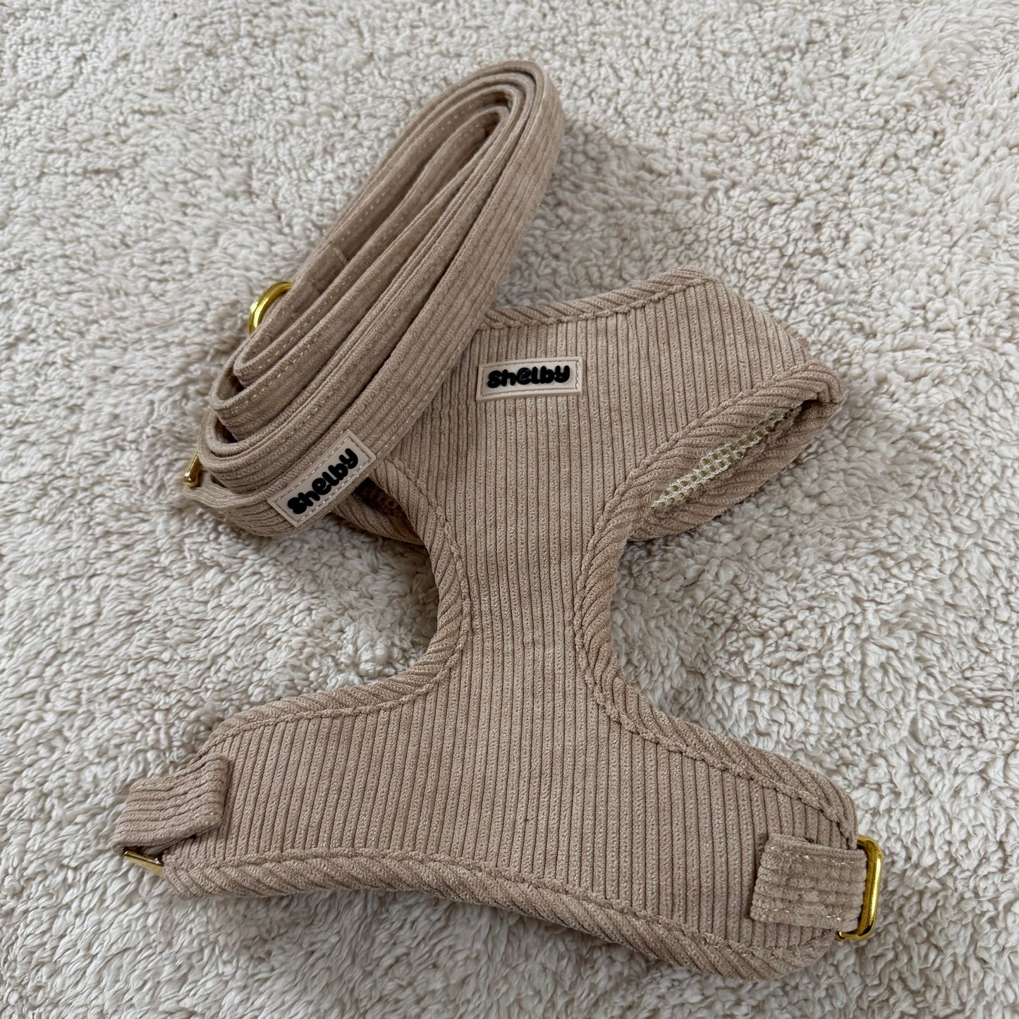 Harnais Velours Beige - Confort Optimal