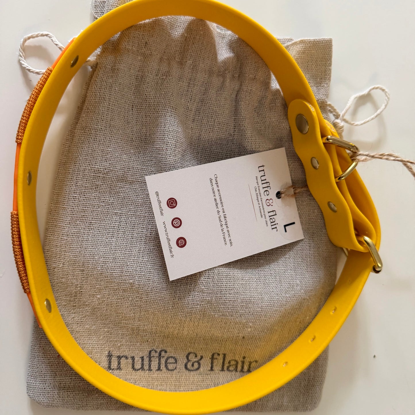 Collier Biothane signature Jaune - Chiens