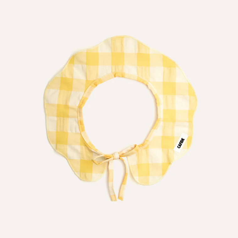 Bandana motif Vichy Jaune + Chouchou - Chiens et Dogmom