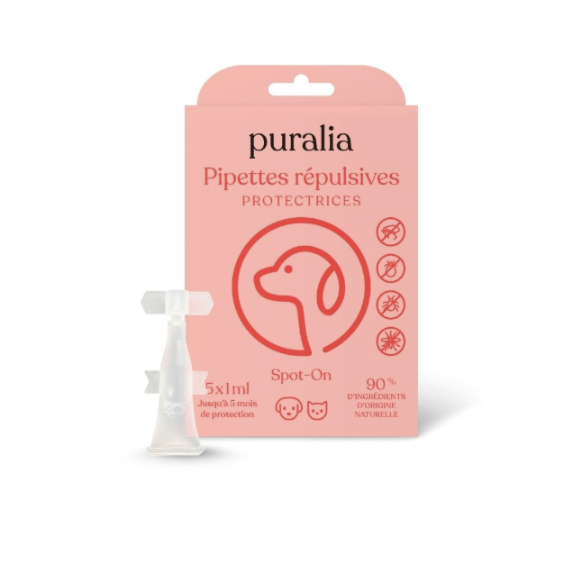 5 pipettes répulsives - Chien Chat Lapin