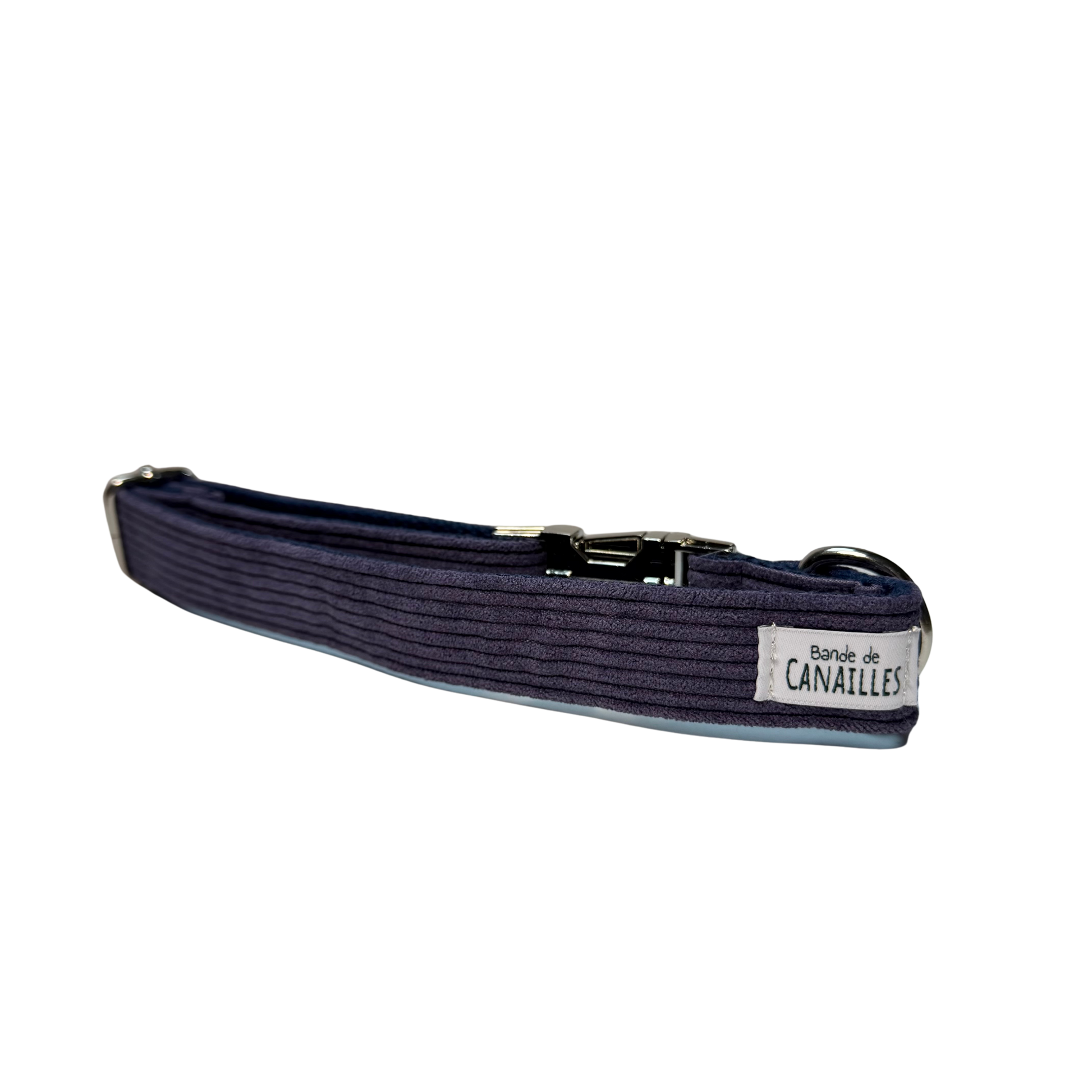 Collier pour chiens couleur lavande en velours côtelé confort 