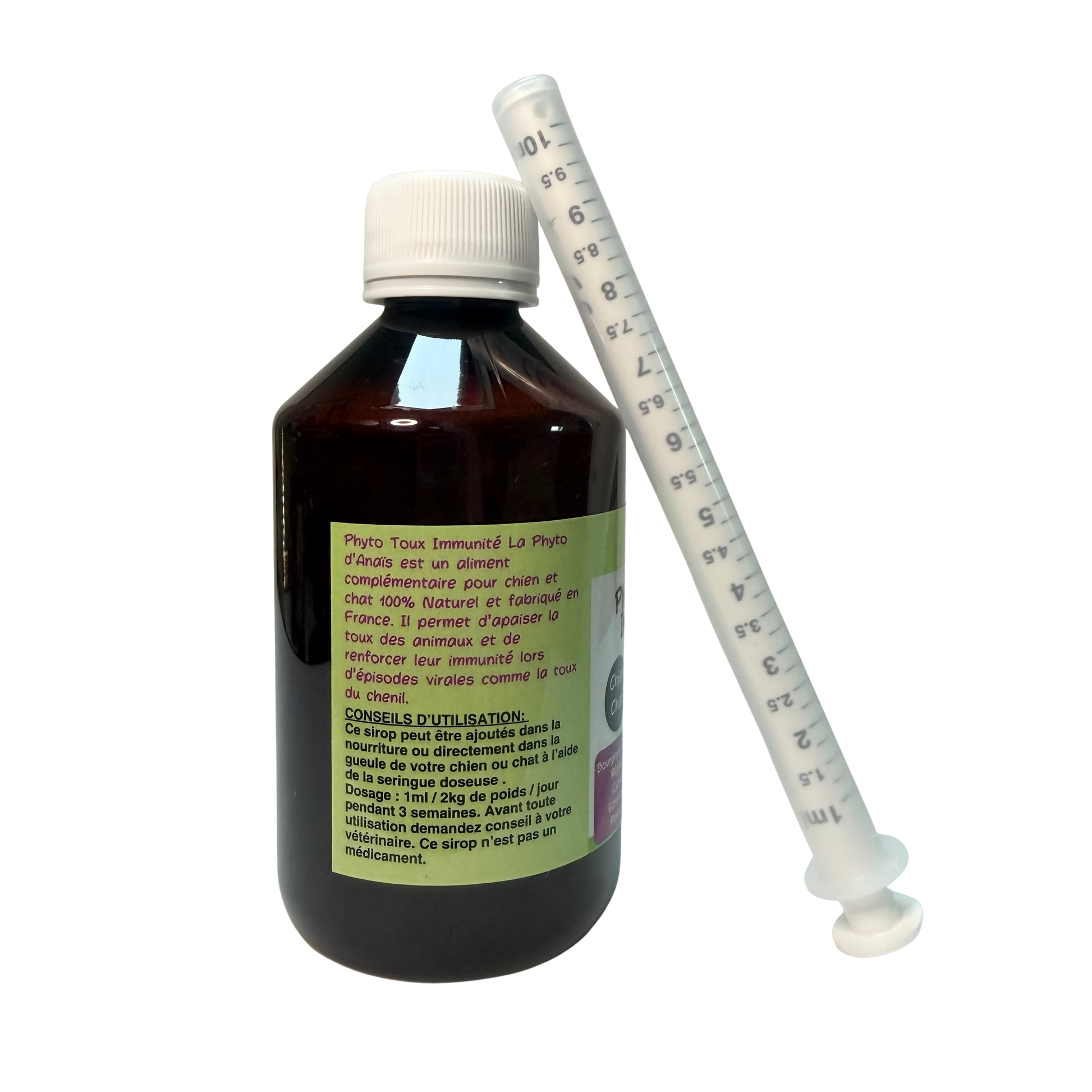 Complément phytothérapie toux et immunité pour chien et chat 250ml
