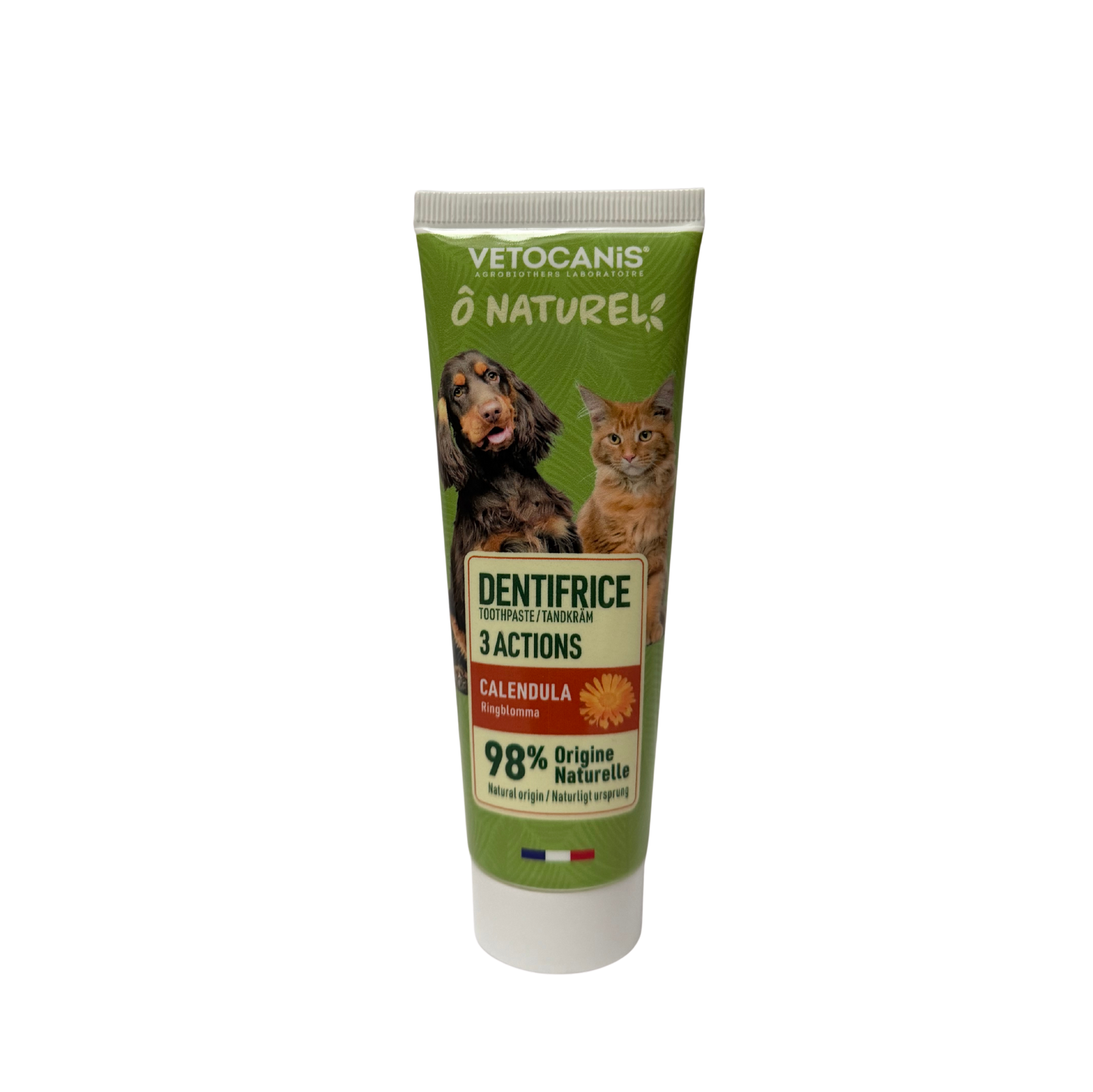 Dentifrice naturel chien chat triple action calendula hygiène dentaire
