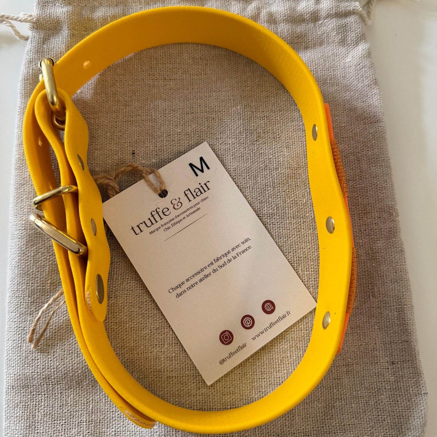 Collier Biothane signature Jaune - Chiens