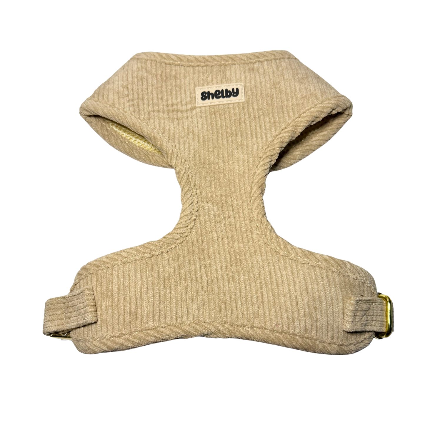 Harnais pour chiens beige en velours côtelé