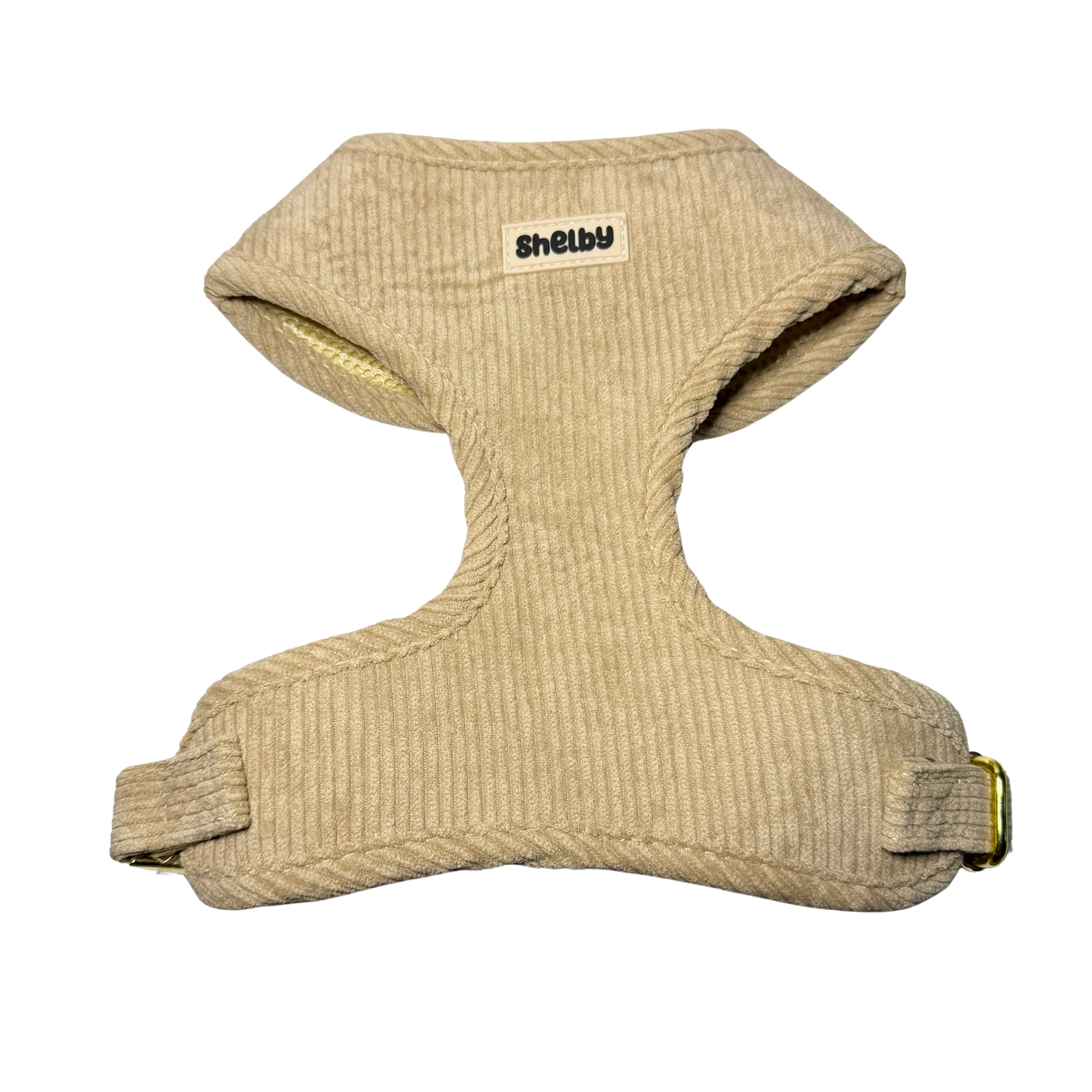 Harnais pour chiens beige en velours côtelé