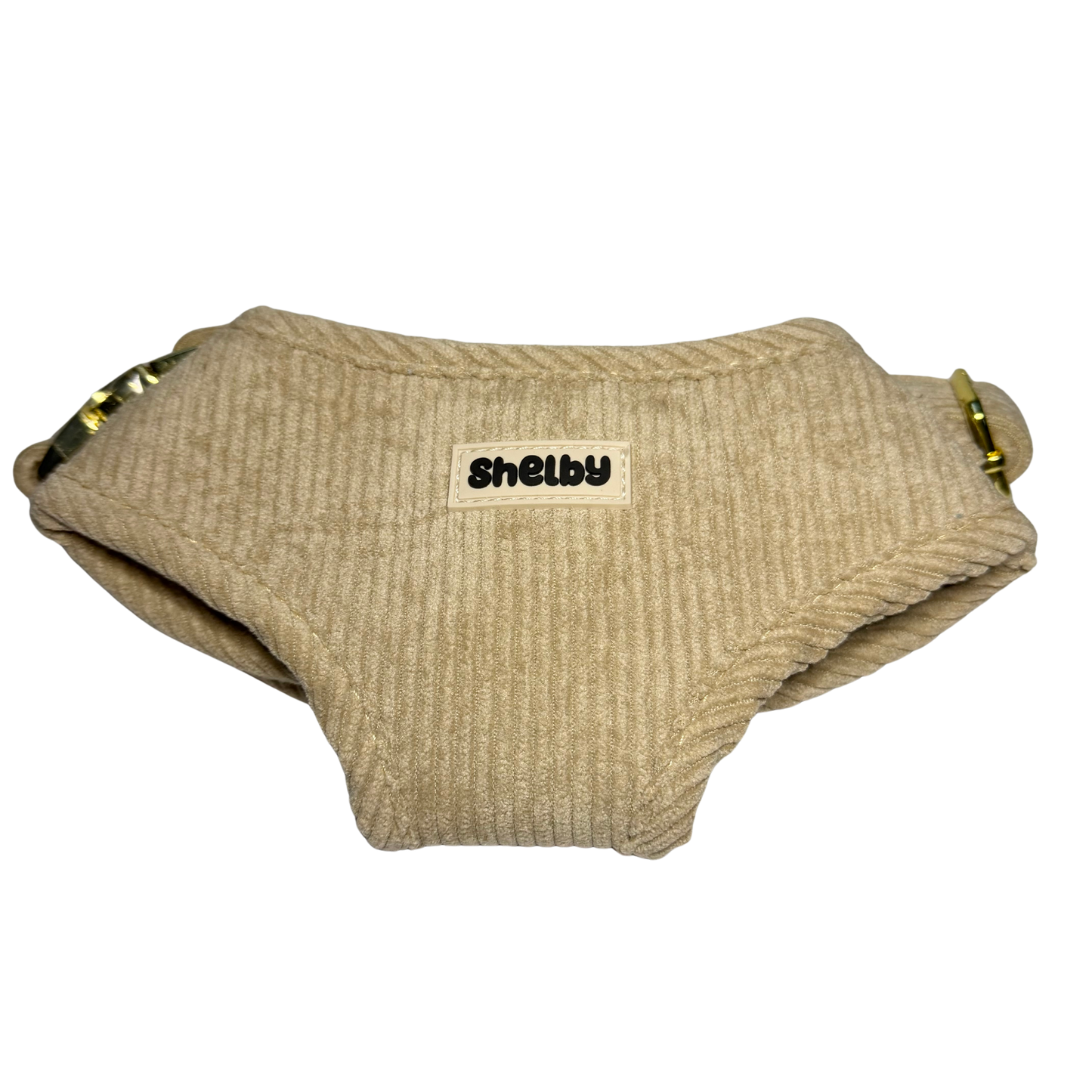 Harnais pour ballade en velours côtelé beige 