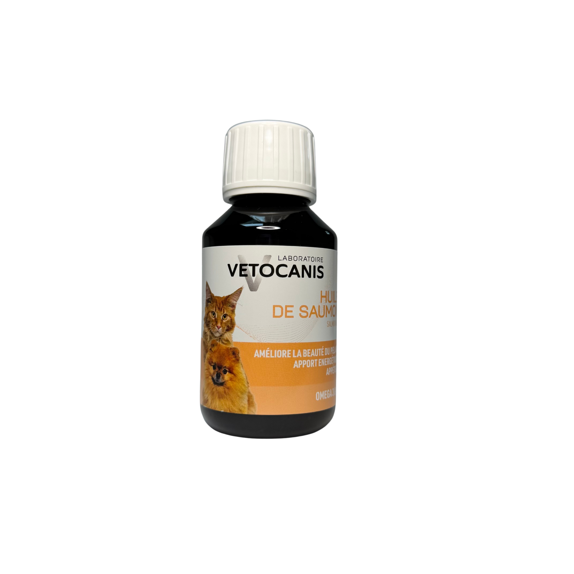 Huile de saumon pour chien et chat 100ml pelage brillant oméga 3
