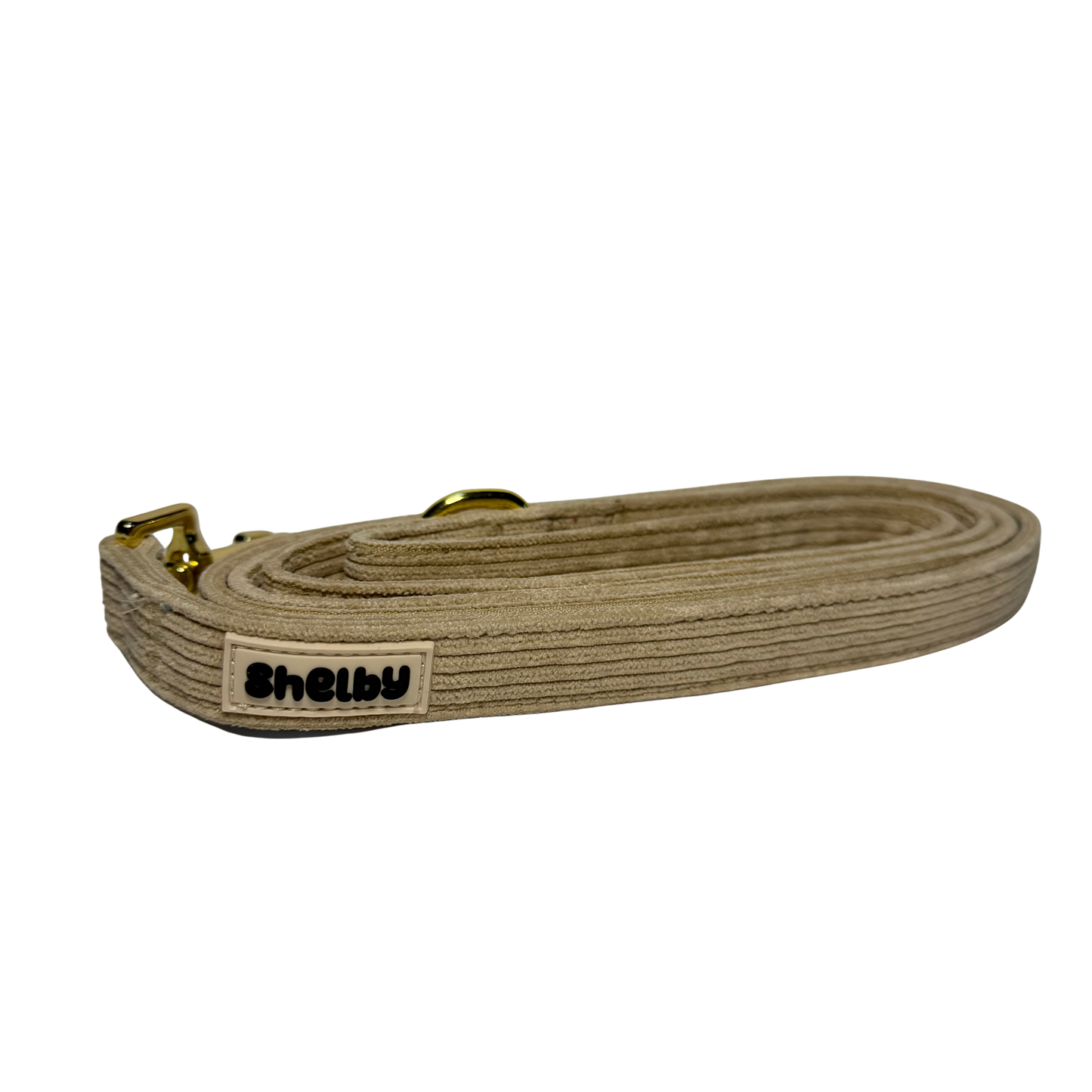 Laisse pour chiens velours côtelé beige 