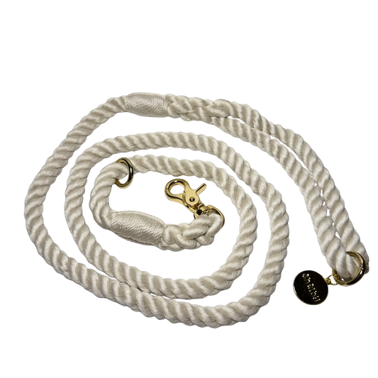 Laisse pour chiens ballade en corde beige naturelle et solide 