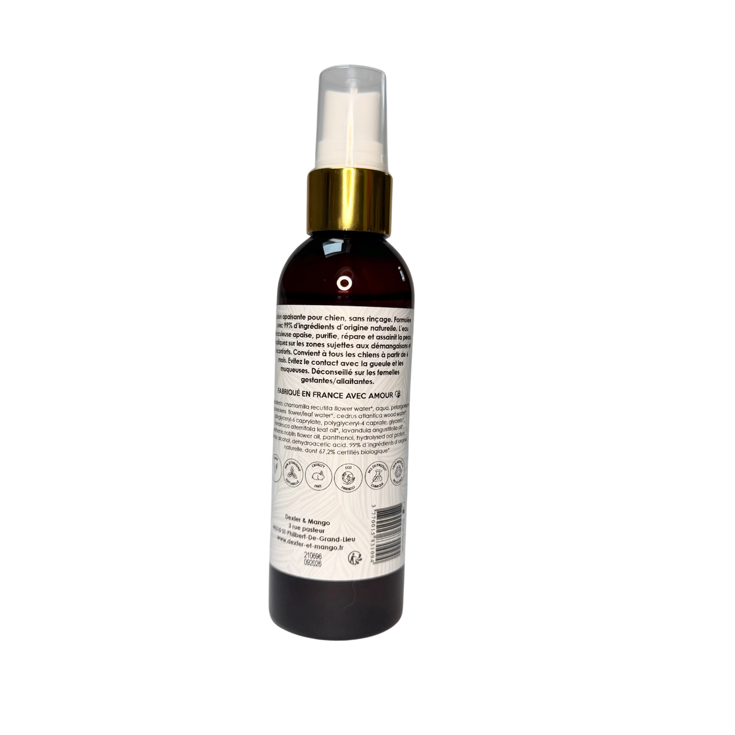 Lotion apaisante démangeaisons chien formule naturelle
