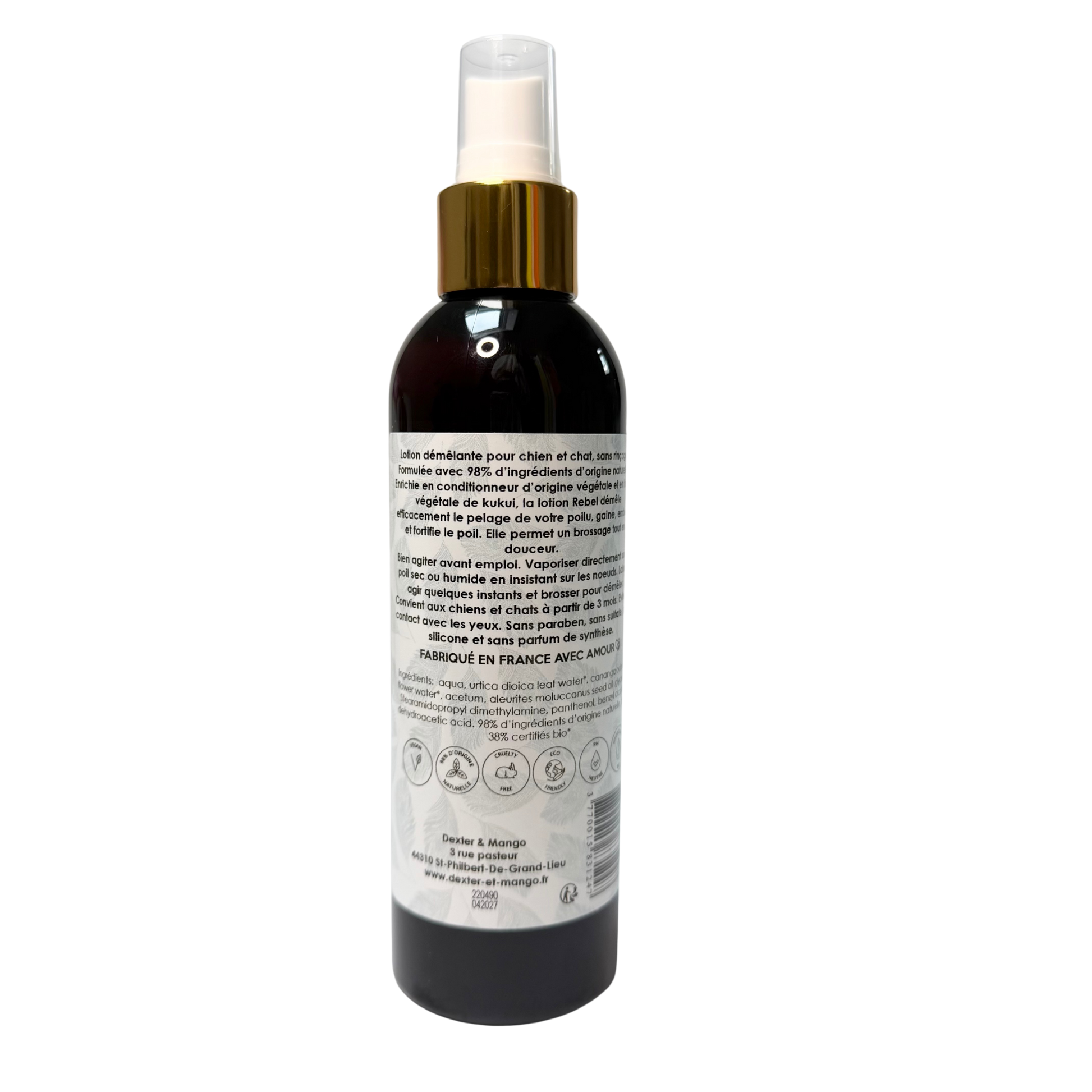 Lotion démêlante naturelle chien chat anti-nœuds
