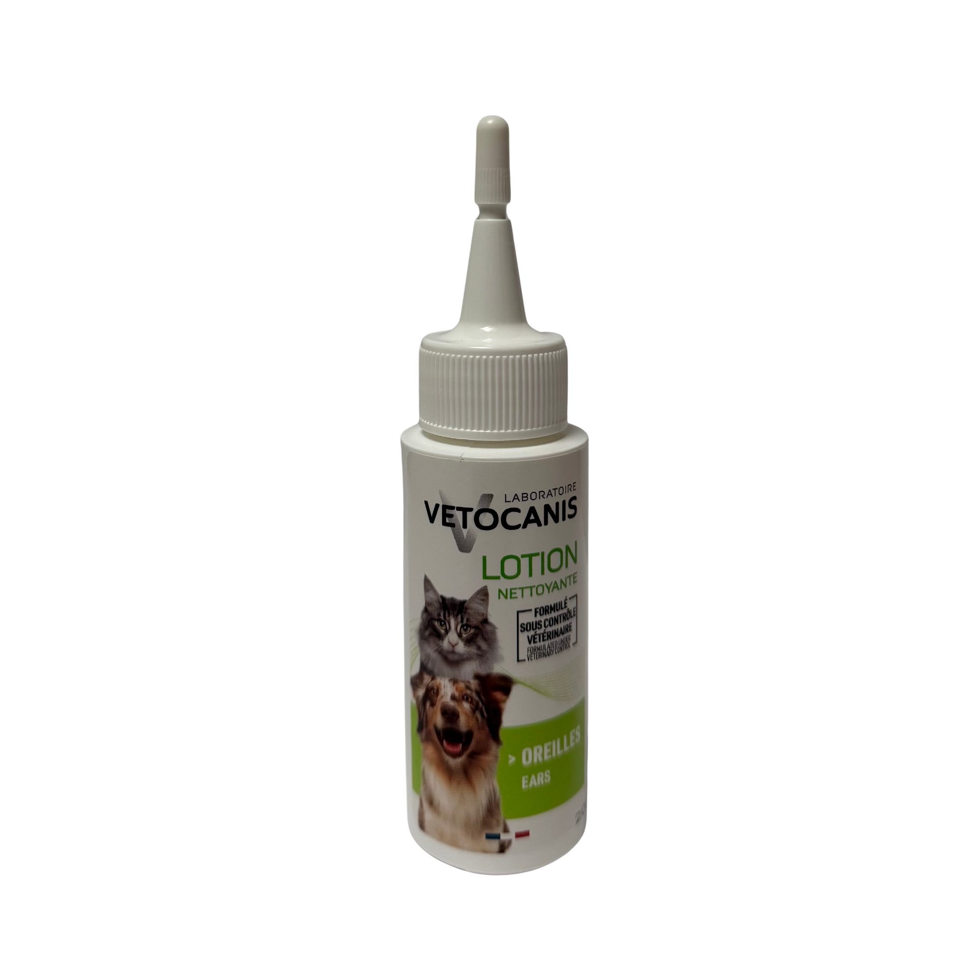 Lotion nettoyante oreilles chien chat 60ml hygiène auriculaire
