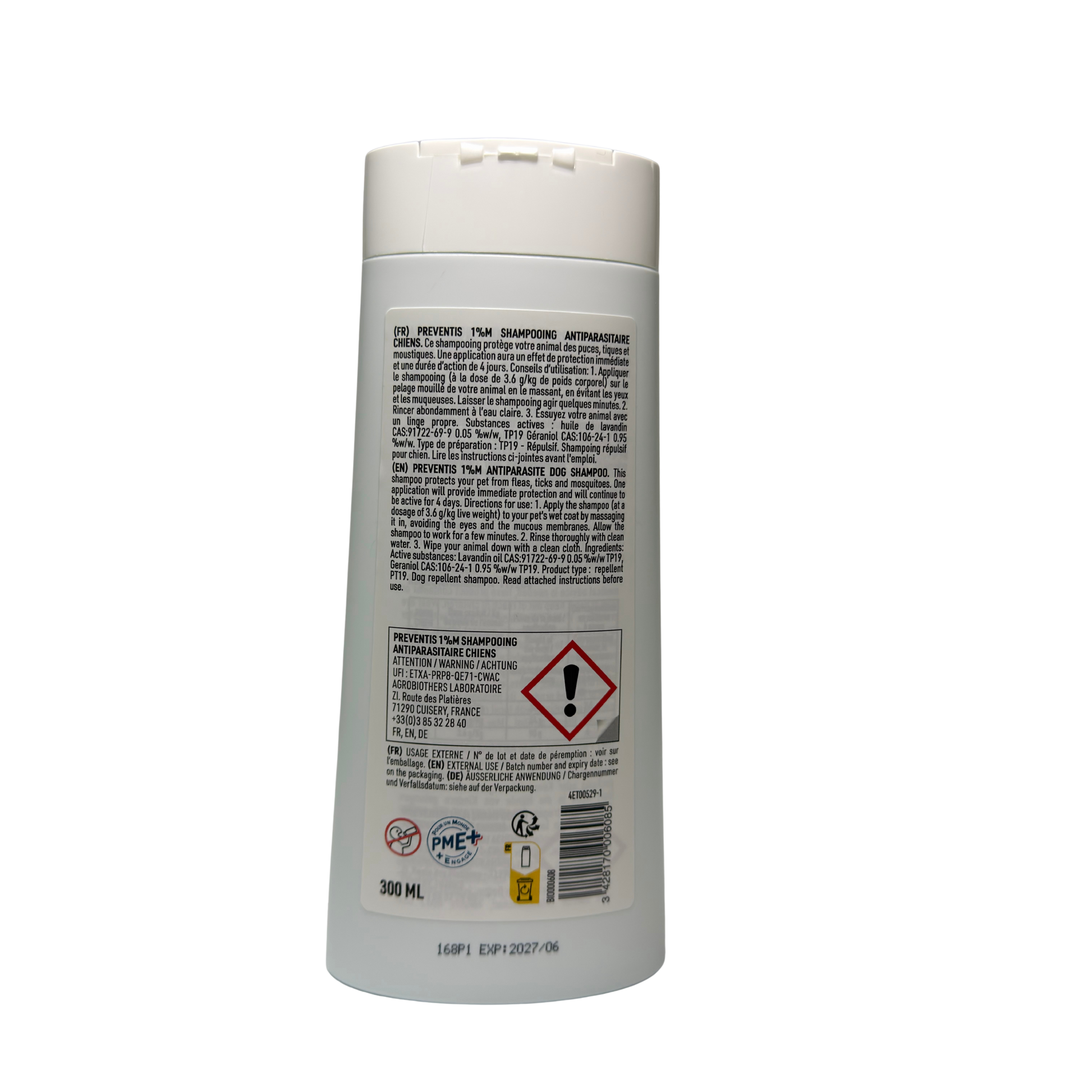 Shampoing antiparasitaire chien formule naturelle sans produits chimiques
