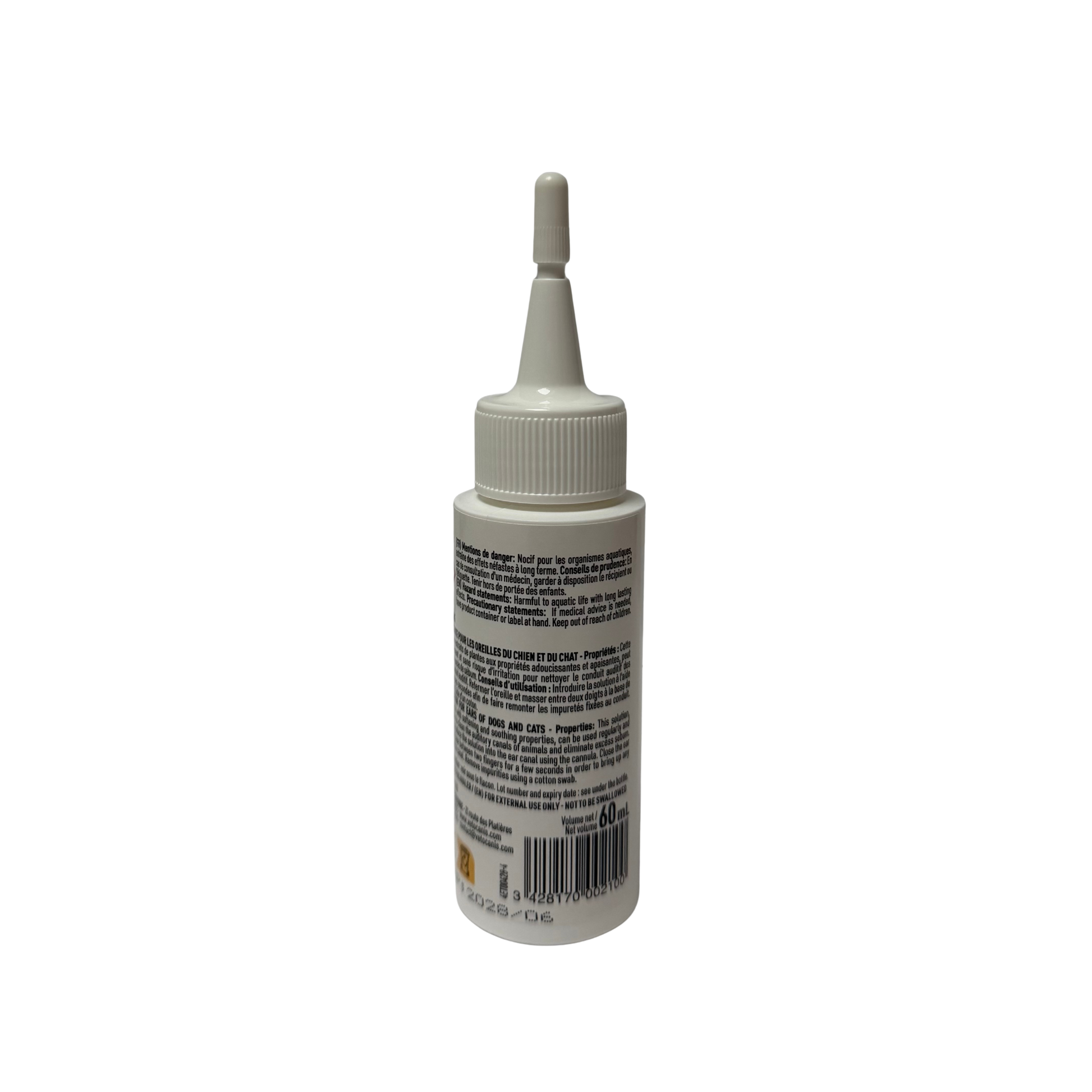 Soin nettoyant oreilles pour chien et chat flacon 60ml
