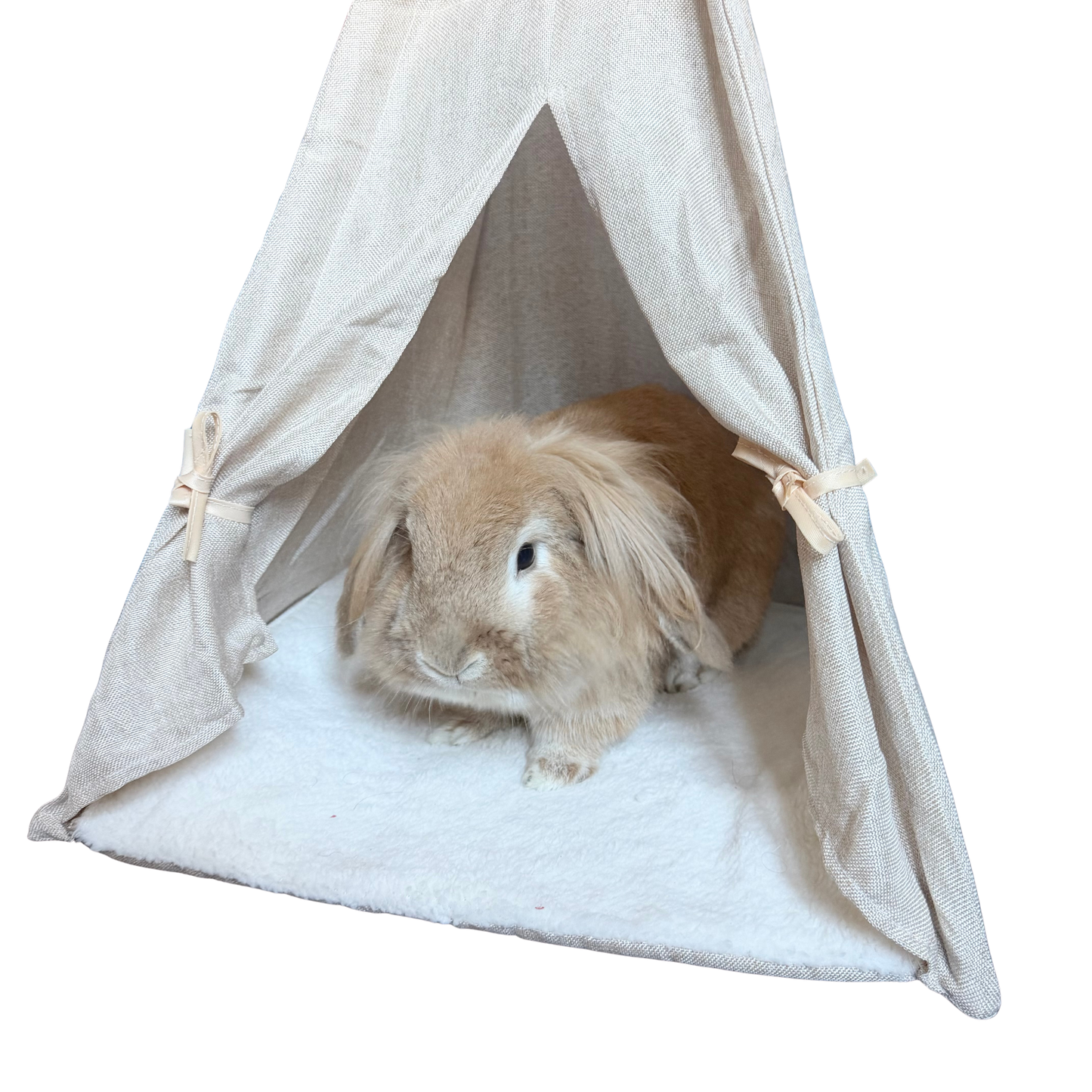 Tente tipi lapin beige cachette cosy et décorative
