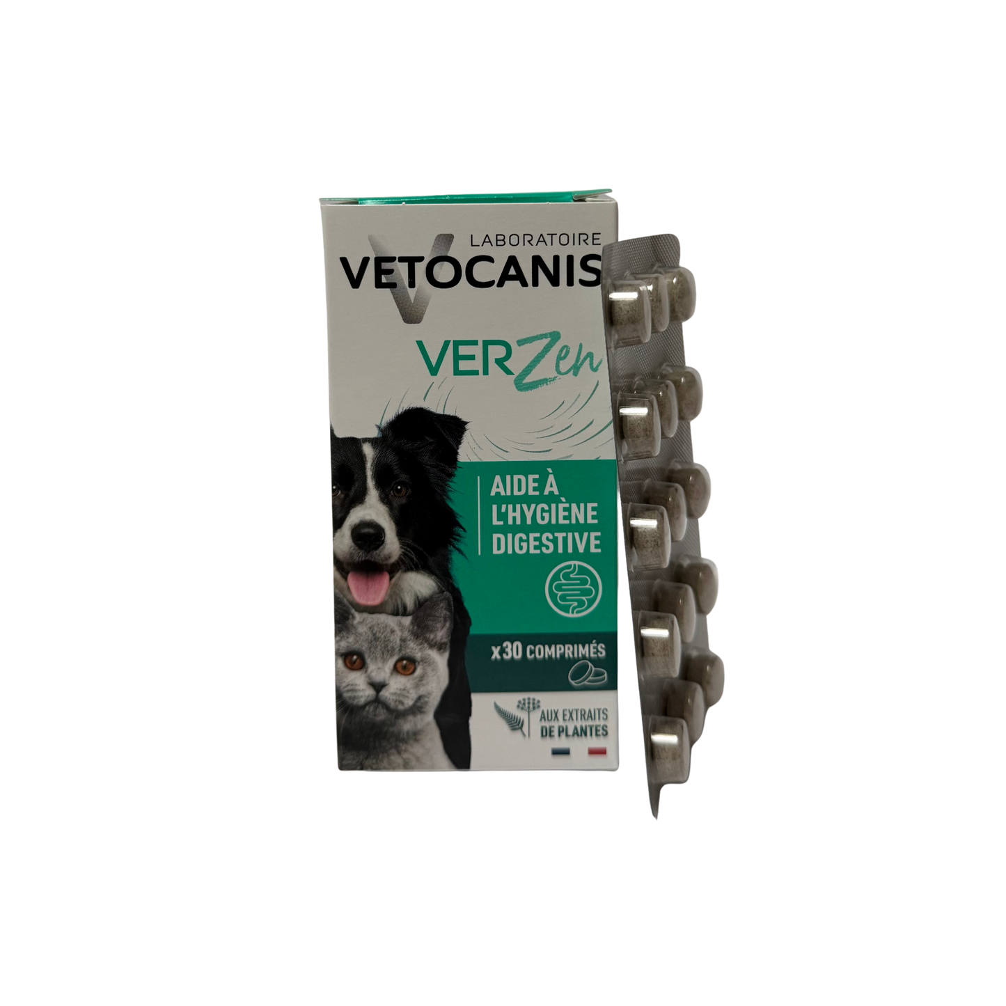 VerZen vermifuge naturel chien chat 30 comprimés antiparasitaire
